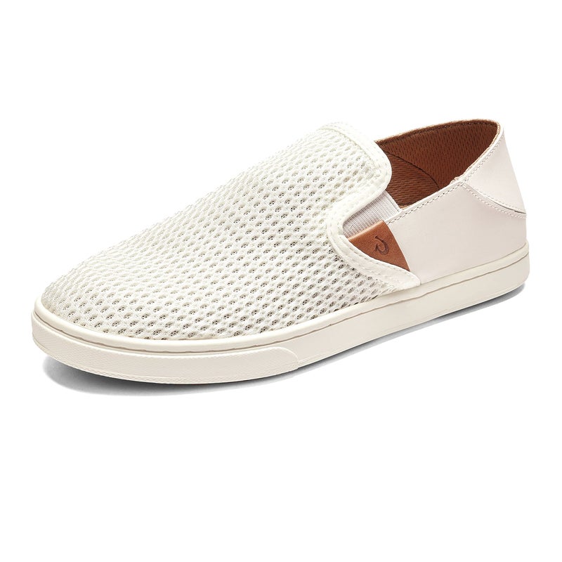 OLUKAI Pehuea Women's Slip On Sneakers, Casual Everyday Shoes with Easy On & Off Design, Breathable Mesh & Drop-in Heel, All-Day Comfort & Support, Bright White/Bright White, 6.5 - Image 1